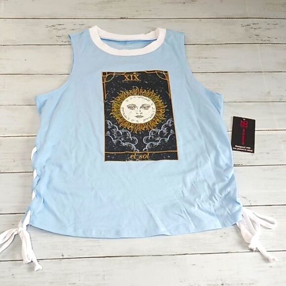 Womens Juniors Graphic Lounge Comfy Tank Top Size M - Picture 1 of 4